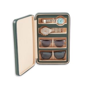 Francis Watch and Sunglass Travel Case in Hunter Green