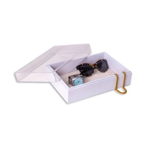 Arno Valet Box with Acrylic Lid, White