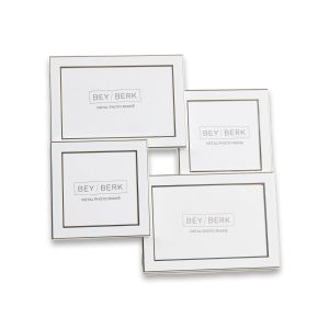 White Collage Picture Frame Holds Four 4" x 6" Photos