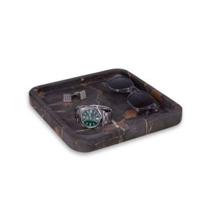 Robbie Genuine Marble Tray and Catch-All in Brown Emperador