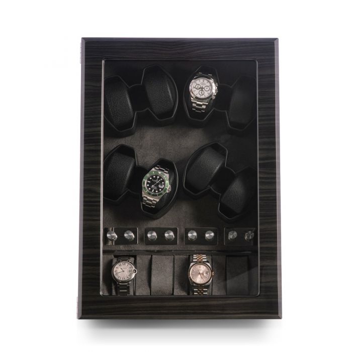 Louis Ash Wood High Laqcuer Eight Watch Winder and Storage Case