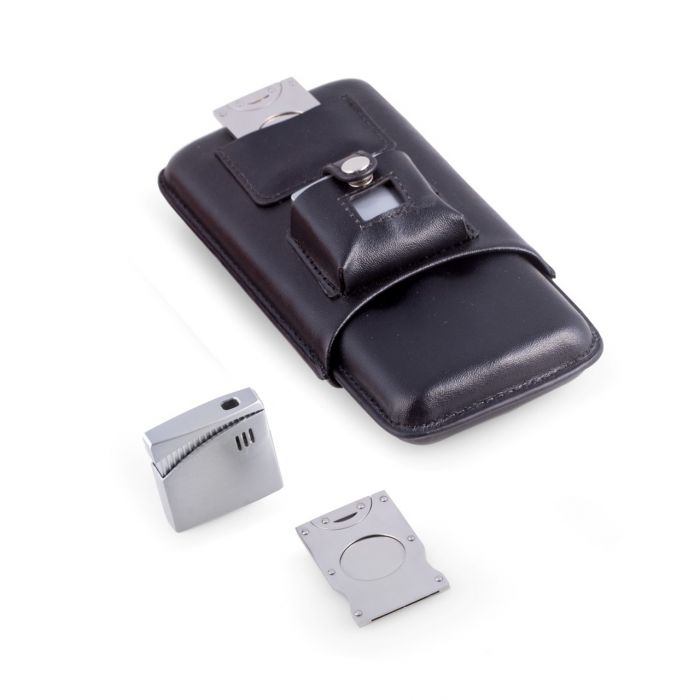 Bey-Berk Men's Personalized Travel Cigar Case