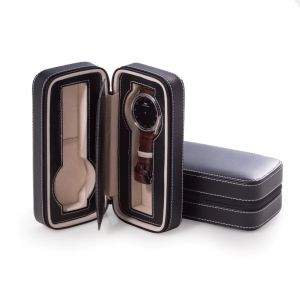 Davidson Leather Double Watch Travel Case