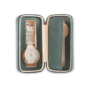 Davidson Leather Double Watch Travel Case in Hunter Green