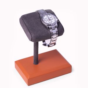 William Saddle Brown Single Watch Display Stand