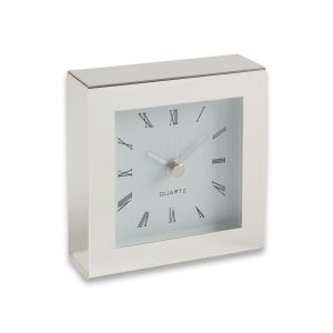 Lyon Silver Plated Modern Design Desk Clock
