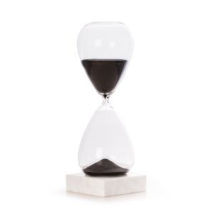 90 Minute Hourglass Sand Timer on Marble Base, Black Sand