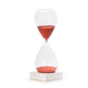 90 Minute Hourglass Sand Timer on Marble Base, Red Sand