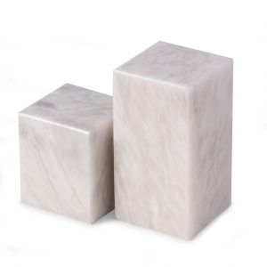 Hathaway White Marble Cube Design Bookends