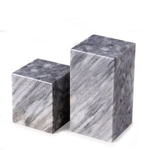 Hathaway Grey Marble Cube Design Bookends