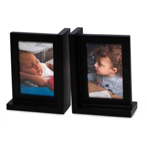 Kennedy Solid Wood Black Picture Frame Book End 