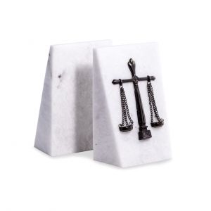 "Themis" Solid White Bookend