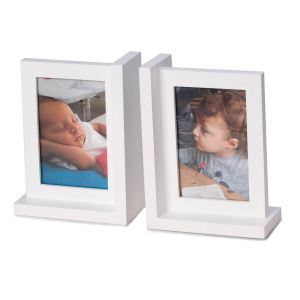Kennedy Solid Wood White Picture Frame Book End 