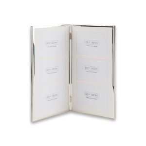 Silver Plated Collage Picture Frame Holds Six 4" x 6" Photos