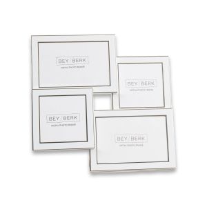 White Collage Picture Frame Holds Four 4" x 6" Photos