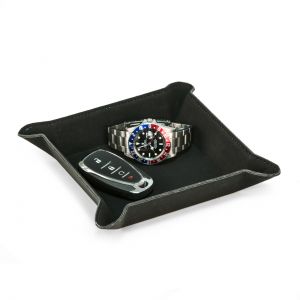 Black Leatherette Square Valet