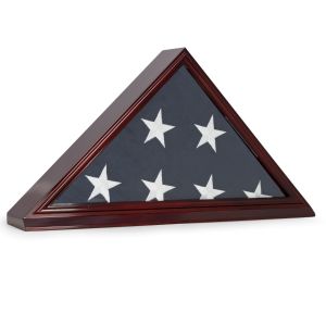 Flag Display Case for Memorial 5'x9.5" Flag, Wall Mountable